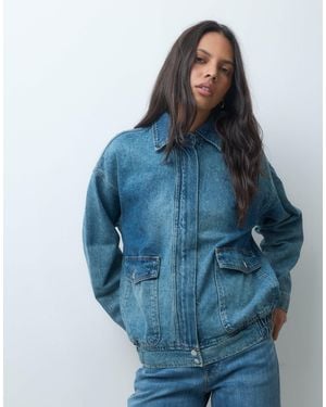 ASOS Denim Zip Through Jacket - Blue