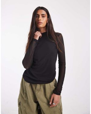 ONLY Sheer High Neck Top - Black