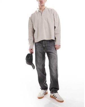 Bershka Jeans Dritti Slavato Stile Anni '90 - Grigio
