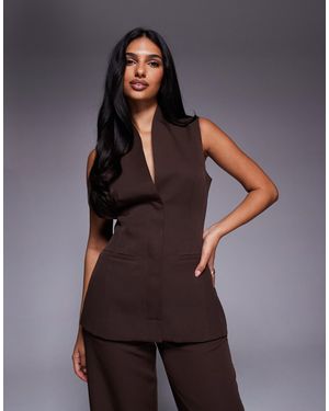 Kaiia Exclusive Tailored Sleeveless Longline Vest Top - Blue