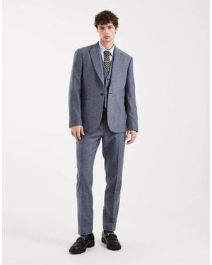 ASOS Wool Mix Slim Suit Trousers - Blue