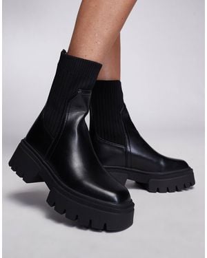SIMMI Simmi London Wide Fit Malakai Sock Ankle Boot - Black