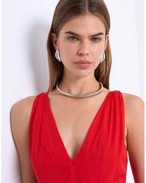 TOPSHOP – matty – farbene halskette aus wasserfestem edelstahl - Rot