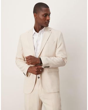 SELECTED Wool Blend Regular Fit Blazer - Natural