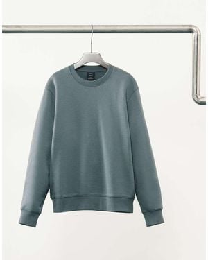 Mango Cotton Mix Crew Neck Sweatshirt - Blue