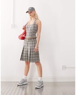 Collusion Tailored Co-ord Check Culotte - Multicolour