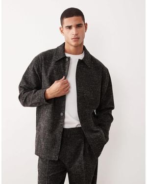 ASOS Oversized Smart Co-ord Harrington Jacket - Black