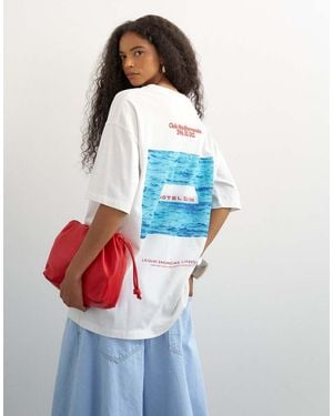 TOPSHOP 'club Med' Graphic Oversized T-shirt - Blue