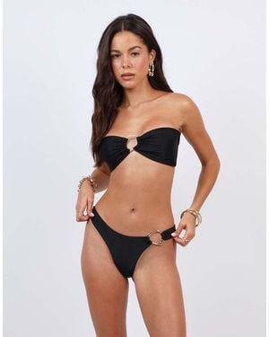 SIMMI Ring Detail Halter Bikini Top - Black