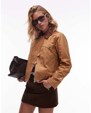 laagam Nexa Serge Boxy Fit Work Jacket - Brown