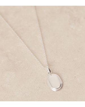 ASOS Collar Con Colgante Ovalado De Plata De Ley De - Neutro