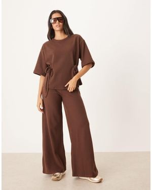 ASOS Wide Leg Trouser Co-ord - Brown