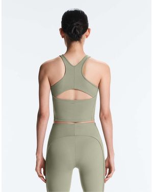 Oysho Rib Comfortlux Halter Tank Top - Green