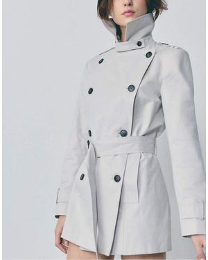 Stradivarius Basic Short Trench Coat - Grey