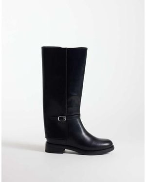 Glamorous Botas De Montar Hasta La Rodilla Con Hebilla En Negro