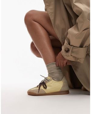Bronx Cli-oo Lace Up Gum Sole Leather Sneakers - Brown