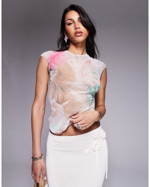 AFRM Crew Neck Mesh Top - Grey