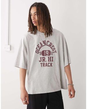 Champion T-Shirt Grigia Con Grafica - Grigio