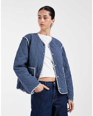 ONLY Chaqueta Azul Estampada Guateada Reversible De