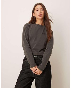 Dickies Christiana Long Sleeve Cropped T-shirt - Brown
