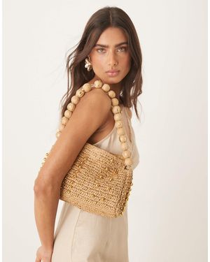 ASOS – stroh-schultertasche - Natur