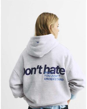 Pull&Bear "don't Hate" Hoodie - White