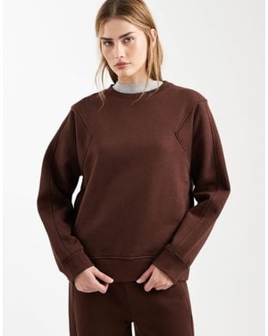 ASOS Premium 500gsm Seamed Sweatshirt - Brown