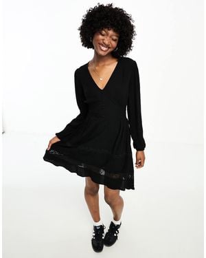 Pimkie Vestito Skater Con Scollo A V E Inserto - Nero