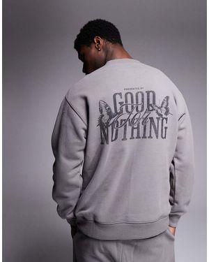 Good For Nothing Sudadera Con Estampado En La Espalda De (Parte De Un Conjunto) - Gris