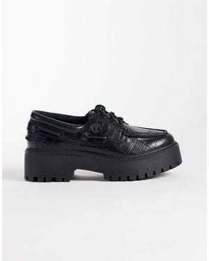 Timberland Stone Street Platform 3 Eye Boat Shoes - Black