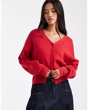 ASOS Structu Waist Clean Cardigan - Red