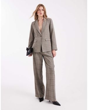 New Look Pantalon ample d'ensemble à carreaux - marron