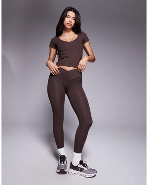 4505 Icon Wrap Waist Yoga legging - Brown