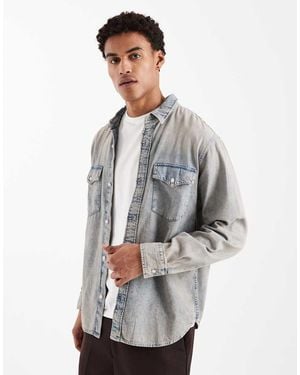 Levi's Relaxed Denim Western Shirt - Grey