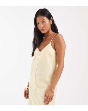 Vero Moda Linen Look Cami Strap Midi Dress - Natural