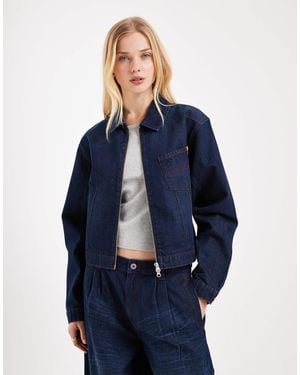 Collusion – circular design collection – kastige cropped-jeansjacke - Blau