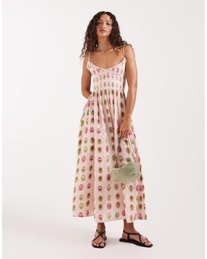 Free People Ciella Printed Midi Dress - Pink