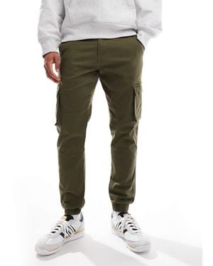 Only & Sons Tapered Fit Cargo Pants With Cuffed Bottom - Green