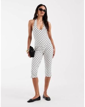 ASOS Polka Dot Capris Legging Co-Ord - White