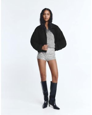 Pull&Bear Sequin Shorts - Black