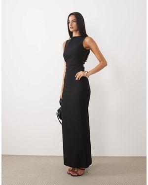 Vesper Cowl Back High Neck Bengaline Maxi Dress - Yellow