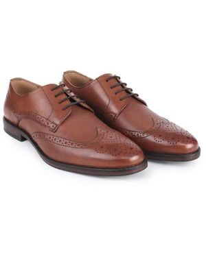 Thomas Crick Archer Leather Lace-Up Brogue Derby Shoes - Brown