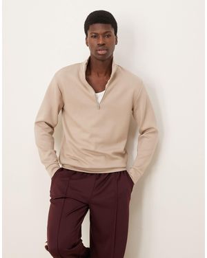 SELECTED Half Zip Sweatshirt - Natural