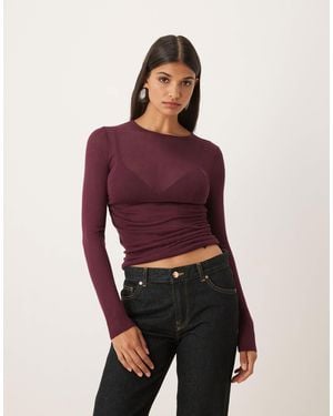 ASOS Knitted Ruched Side Top - Red
