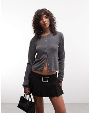 Weekday Wool Blend Fitted Cardigan - Grey
