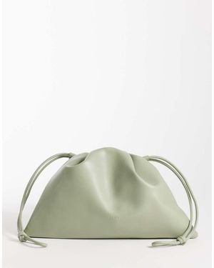 PASQ Slouchy Drawstring Cross Body Bag - Green