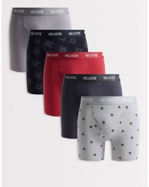 Hollister 5 Pack Logo Band Longer Length Boxers - White