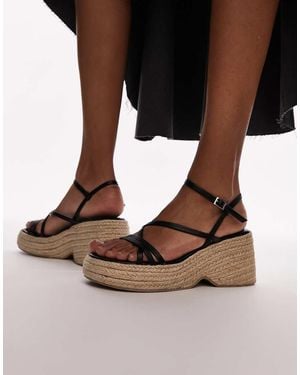 TOPSHOP Jess Espadrille Wedge - Brown