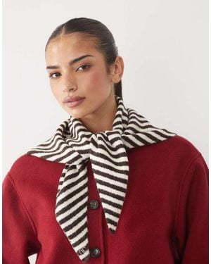 Nobody's Child Wool Feel Knitted Triangle Scarf - Red