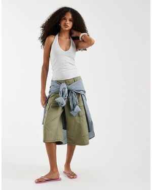 Hollister Seamless Reversible Halterneck Top - Green